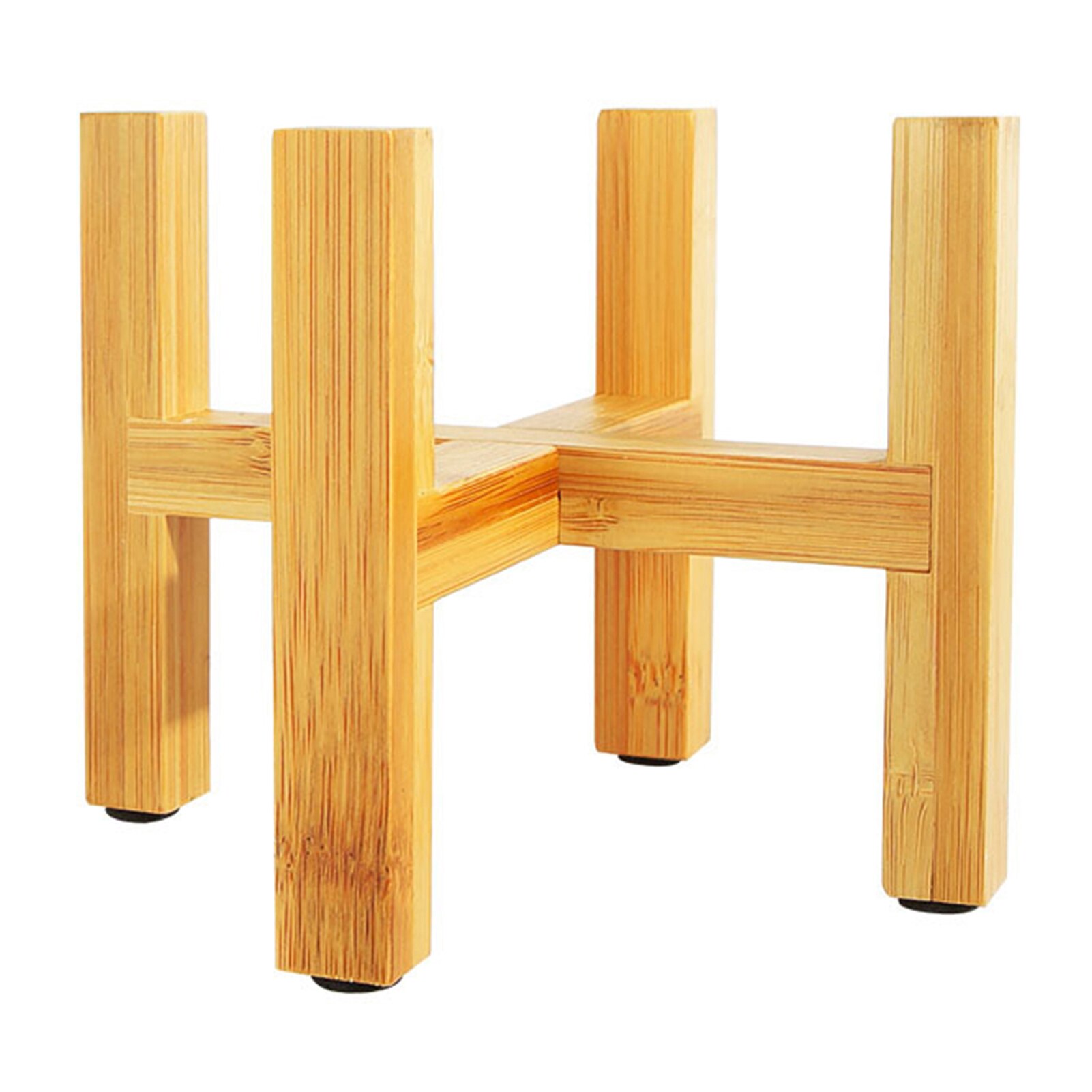 S/M/L/XL Wooden Plant Stand Durable Flower Pot Holder wooden plant stand Strong Durable natural handmade bamboo Home Decor: 25.8x16CM