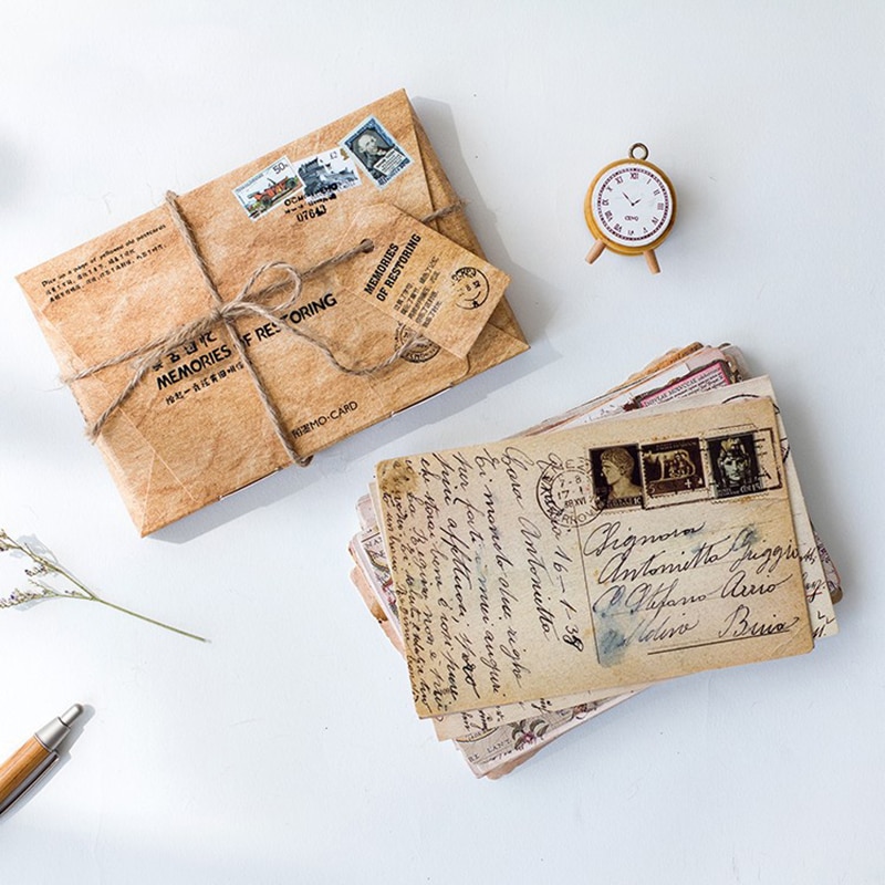 30 Stks/doos Retro Herinneringen Van Herstellen Van Postcard Vintage Stijl Creatieve Briefpapier Schrijven Groet Ansichtkaarten