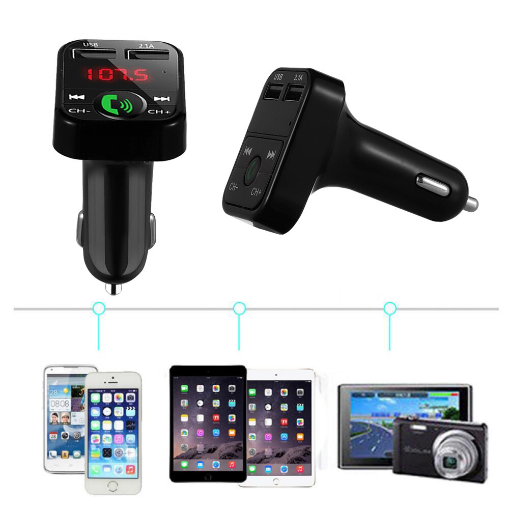 Auto Kit Handsfree Draadloze Bluetooth stereo FM music Transmitter LCD MP3 Speler USB Charger 2.1A