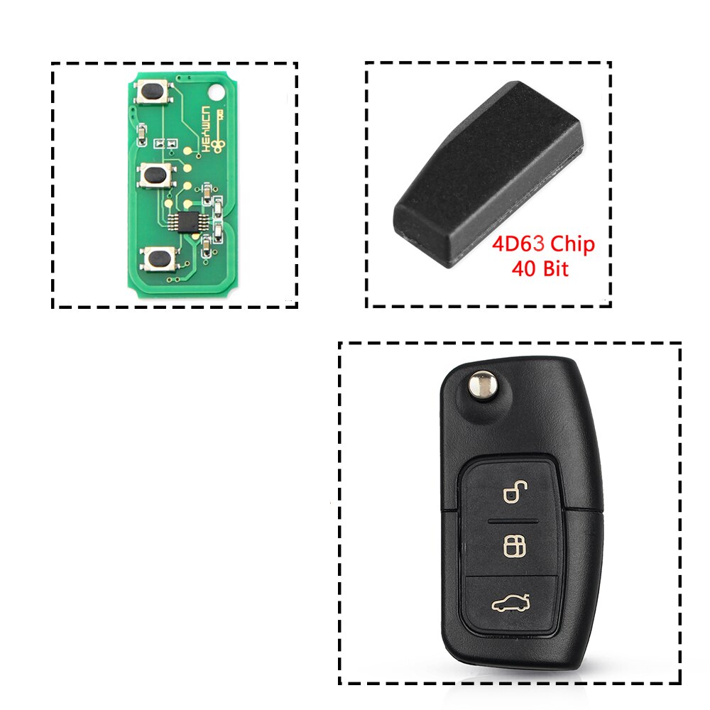 KEYYOU Car Remote Control Key For Ford Fusion Focus Mondeo Fiesta Galaxy HU101 Blade 433MHz 4D63/4D60 Chip Modified Flip Key: Original 4D63 40Bit