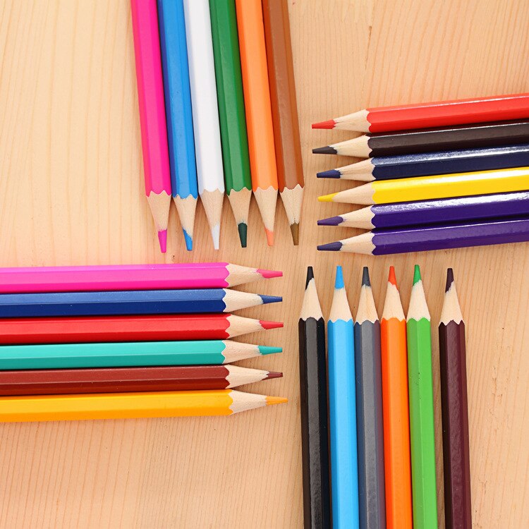 12/24 Color Children Drawing Pencil Sketch HB Painting Pencils Stationery Supplies Small and Long: Small 12 Color