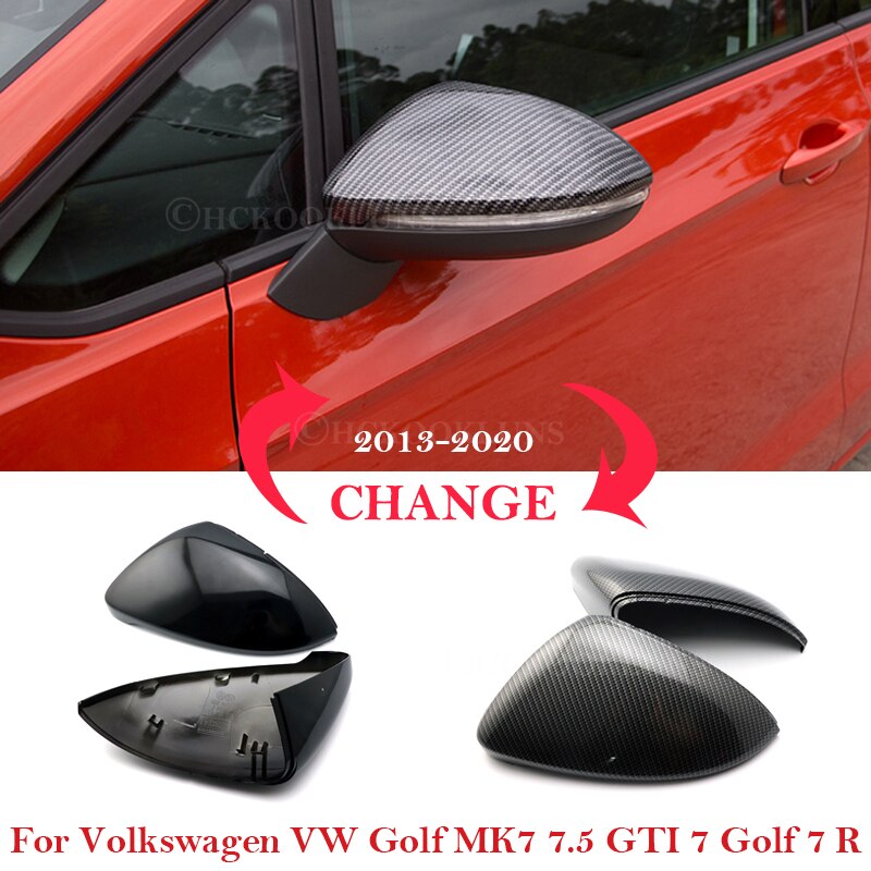 Voor Volkswagen Vw Golf MK7 7.5 Gti 7 Golf 7 R Achteruitkijkspiegel Case Cover Carbon fiber Patroon Zwarte Cover