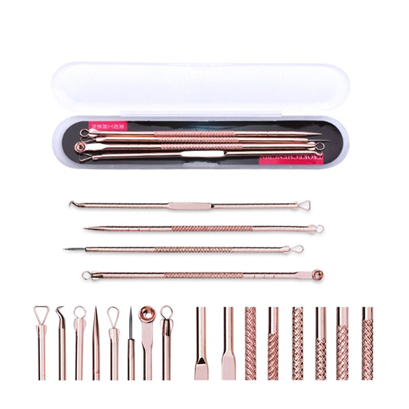 LNRRABC Rotgold Farbe unisex Tragbare Mitesser Entfernen Pickel Nadel Akne Nadel Hautpflege Werkzeuge
