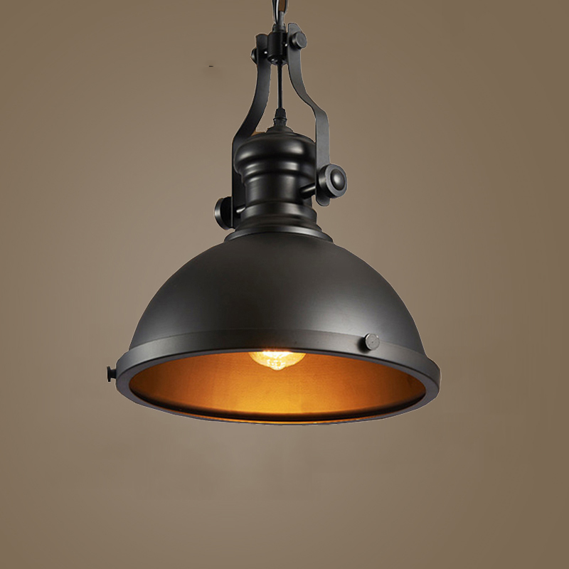 Zwarte Retro Industriële Vintage Hanglamp Keten Loft Dinging Plafond Opknoping Lichten Ijzer Lampenkap Metalen Kooi Keuken Armaturen