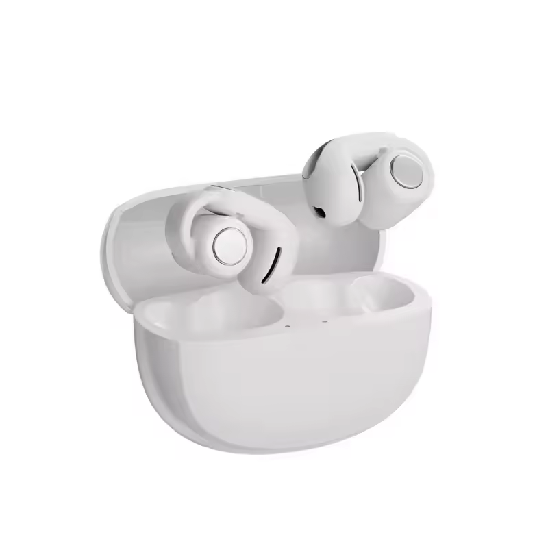 Originele V12 Oor Clip Oortelefoon Draadloze Bluetooth 5.3 Oordopjes TWS Sport Gaming Open Headset HiFi Stereo HD Mic Oproep Hoofdtelefoon: Kaki