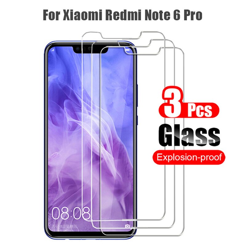 3Pcs 9D Tempered Glass For Xiaomi Redmi Note 6 Pro 5 5a 4 4X Screen Protector HD Film