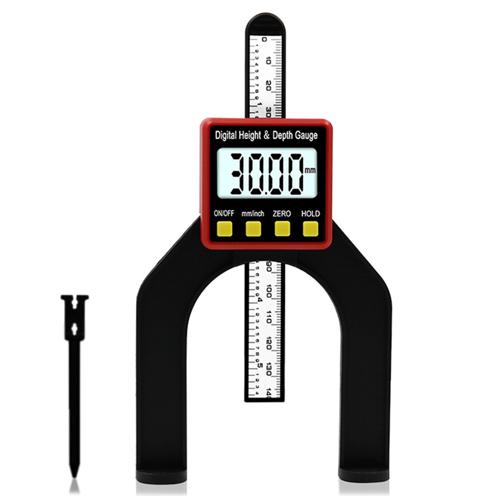 Digital Depth Caliper Digital Tread Depth Gauge LCD Magnetic Self Standing Aperture 0-80mm Hand Routers: Rood