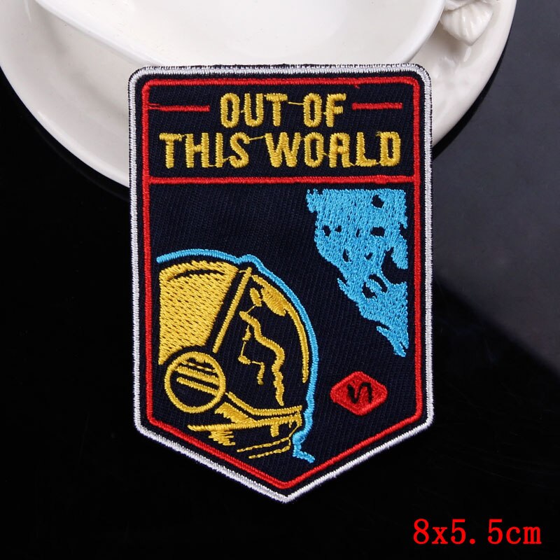 Diy Alien Patches Ijzer Op Patches Voor Kleding Borduren Patch Ufo Applicaties Custom Planet Stickers Strepen Badges Op Kleding: PE4645CT