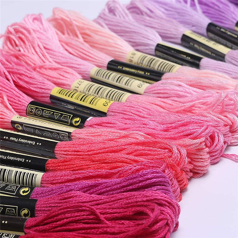 Dmc – fil à broder en soie, 200 couleurs, écheveaux de couture en coton, point de croix, bricolage, Bracelet tressé