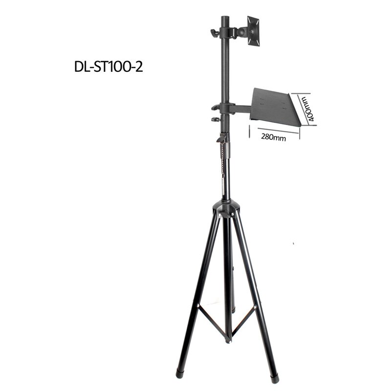 DL-ST100-2 10"-27" TV Tripod stand on floor LCD Monitor holder height adjustable 180cm 150cm 120cm 360 rotate tilt swivel steel: DL-ST100-2