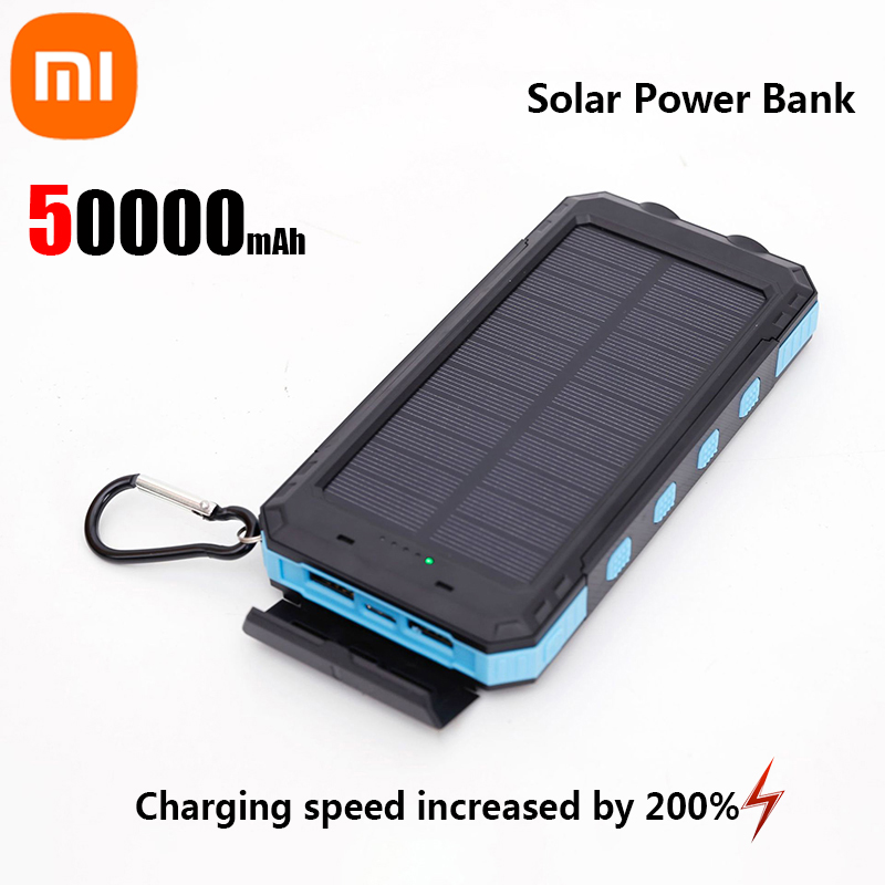 Xiaomi 200000 Cargador portátil de gran capacidad Solar Power Bank mAh Compatible con IOS Android USB-A y USB-C de carga rápida: YELLOW