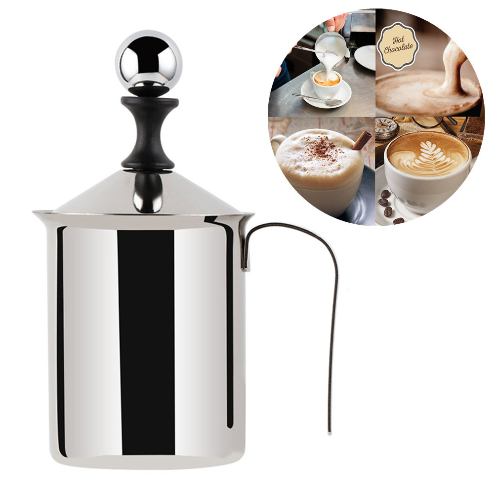 400/800 Ml Rvs Handheld Melkopschuimer Double Mesh Koffie Cappuccino Melk Creamer Foamer Maker Keuken Accessoires