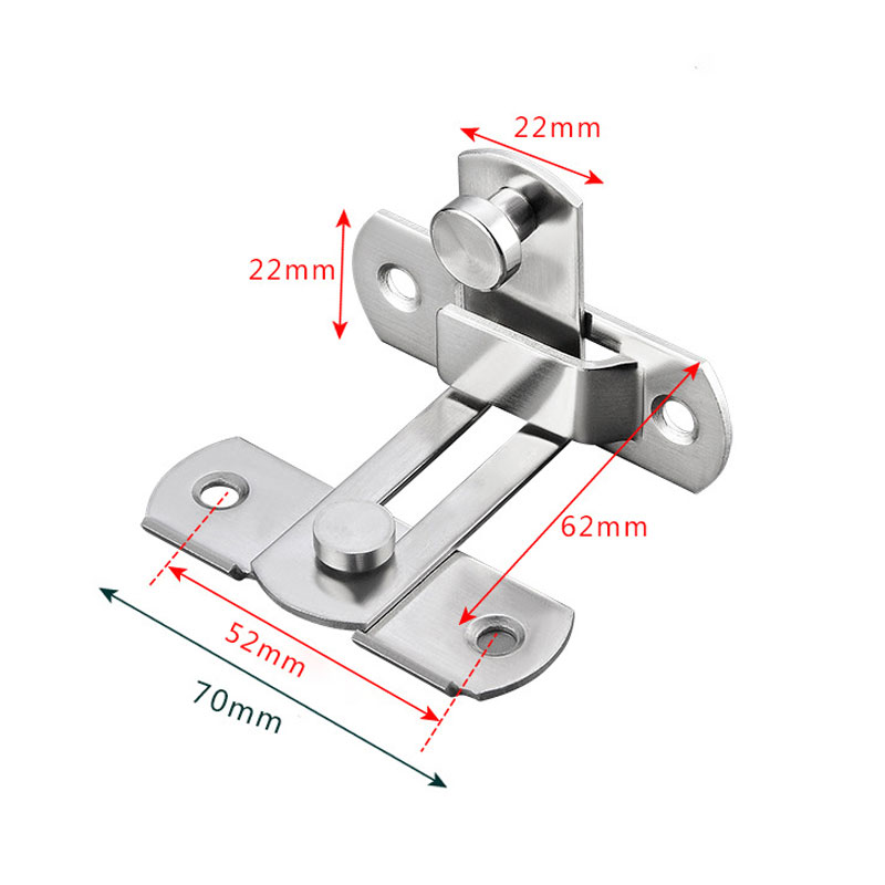 Door Lock Guard Latch Bolt 90°/180° Stainless Steel Toggle Latch Sliding Barn Door Lock Wine Cabinet Closet Right Angle Lock: Greyish Brown
