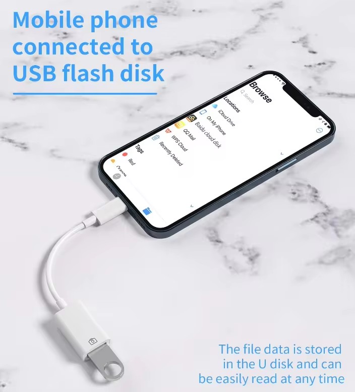 OTG Adapter Lightning To USB 3.0 Adaptador USB Type C For iPhone 14 13 12 11 Pro Max X XS USB C Splitter Data Convertor Expander