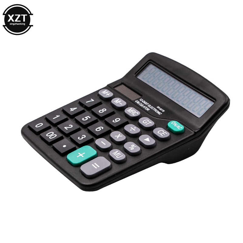 12-Digit Display Scientific Calculator Solar Battery Dual Power Large Screen Display Office Desktop Calculator for Office Home
