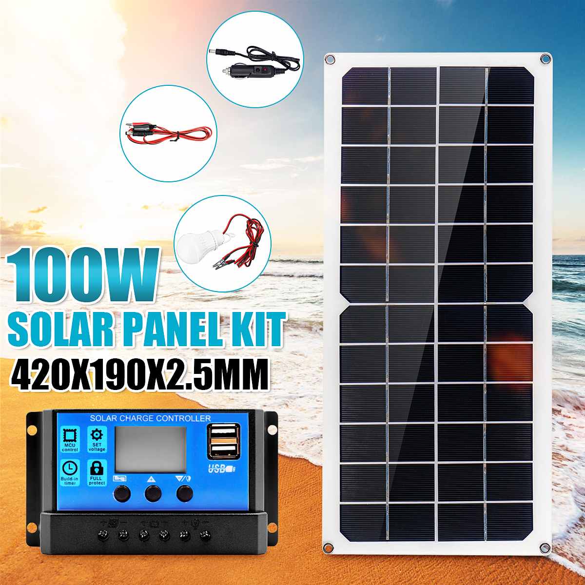 Panneau Solaire Portable 30W - USB, étanche Pour Camping Et Randonnée