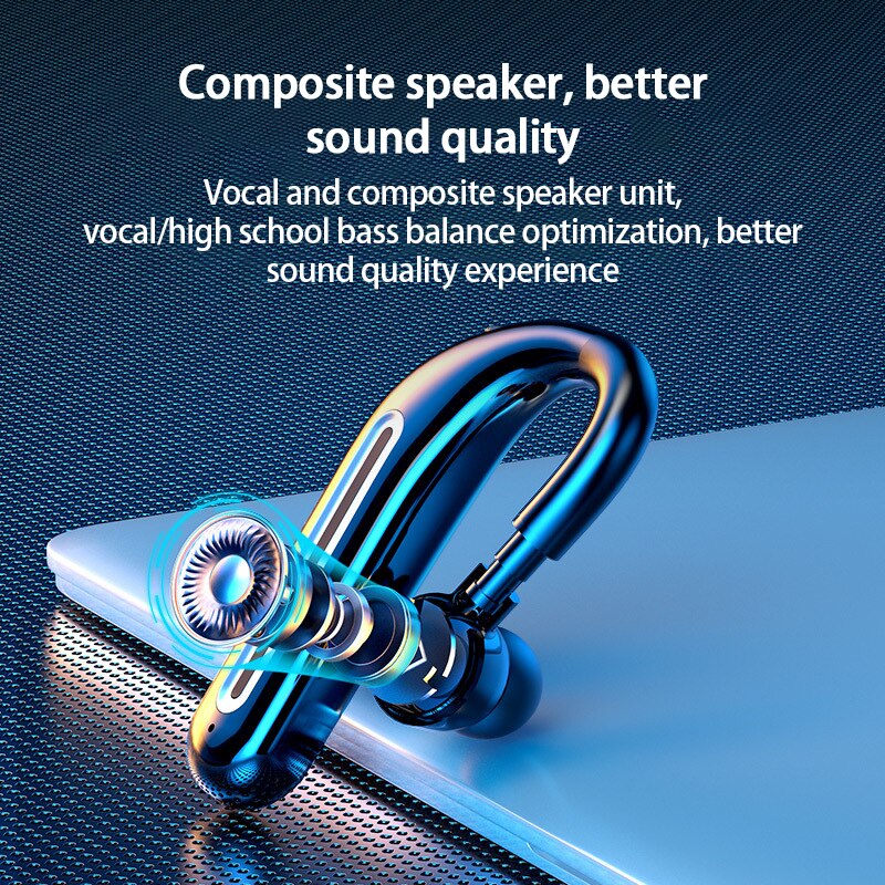 Wireless Bluetooth Headphones With Charging Bin Single Ear Wear One Hand Touch Technology 180 ° Rotation Earphone For Phone