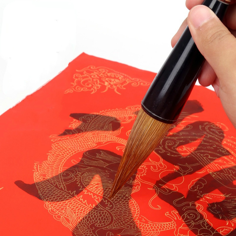 Tinta China Hopper-en forma de pluma de pincel de caligrafía China comadreja de pelo duro escribir herramienta Pincel de Tinta de caligrafía pintura coplas