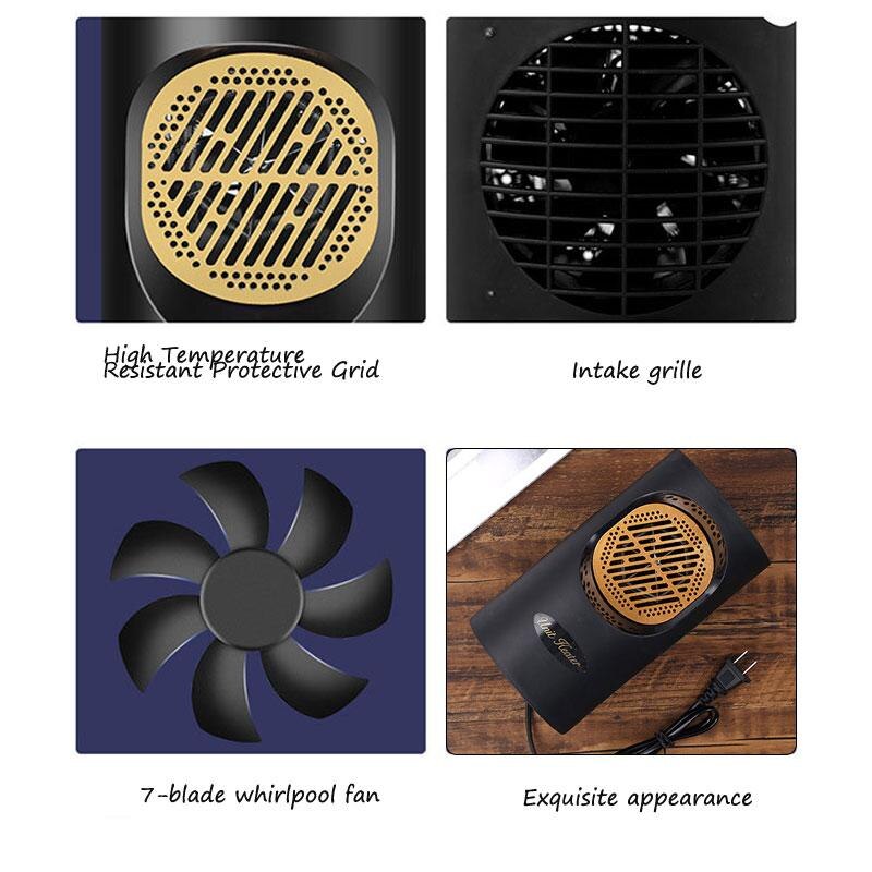 400W 220V Home Mini Electric Heaters Portable Mini Fan Warmer Indoor Outdoor Camping Heating Machine Desktop Household EU Plug