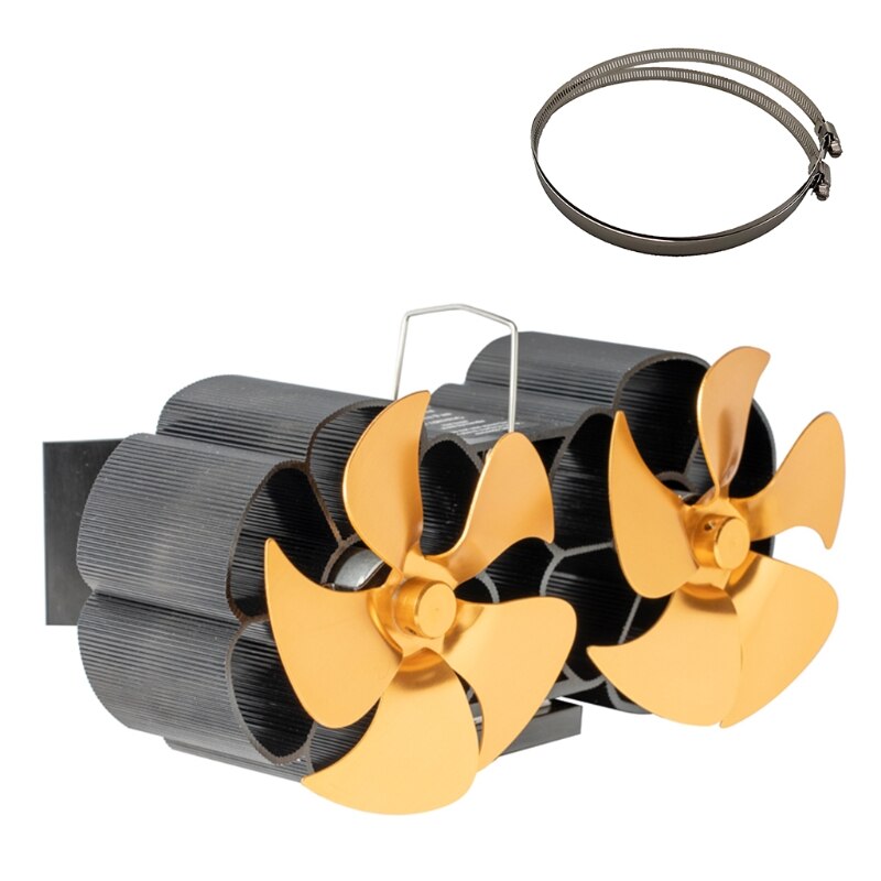 Double-ended Fireplace Fan Chimney Duct Fan 10-blade Small Ideal for Home Eco Friendly and Efficient Wood Stove Fan