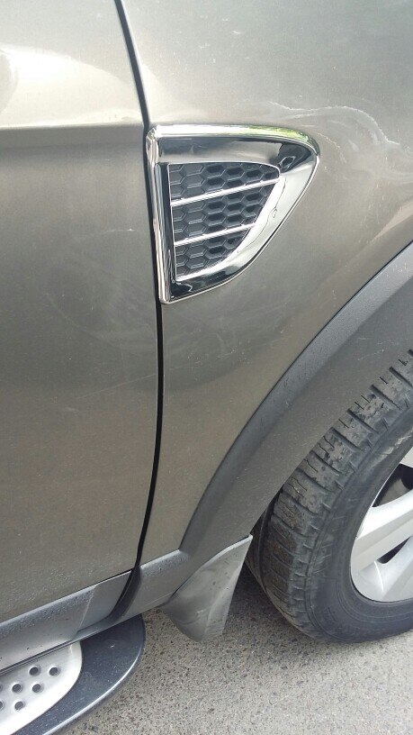 2 Pcs Shark Gills Black Sticker For Car Decoration Side Fender Vent Trim Cover E - Foto 2