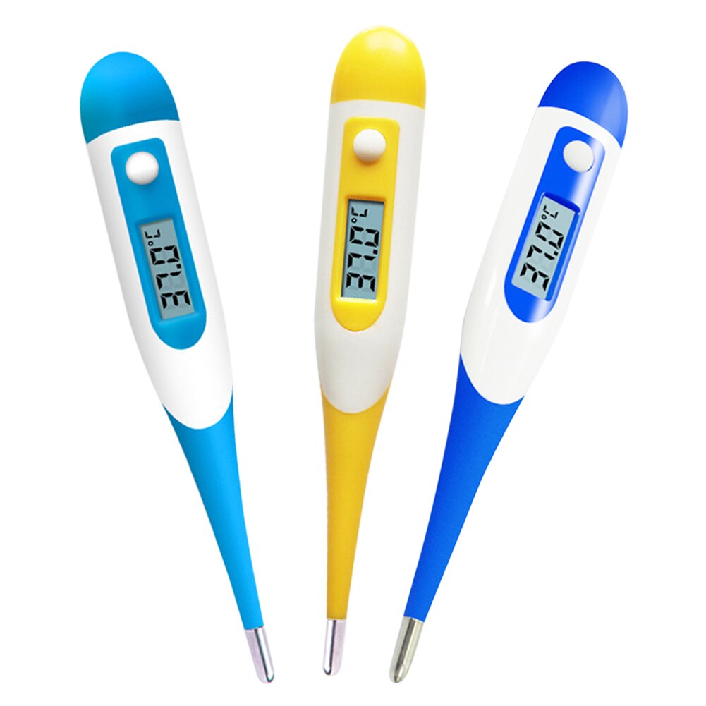 Digital elektronisk lcd-termometer voksen underarm mund kropsfeber husstandstemperatur måleværktøj blødt hoved baby voksen: F