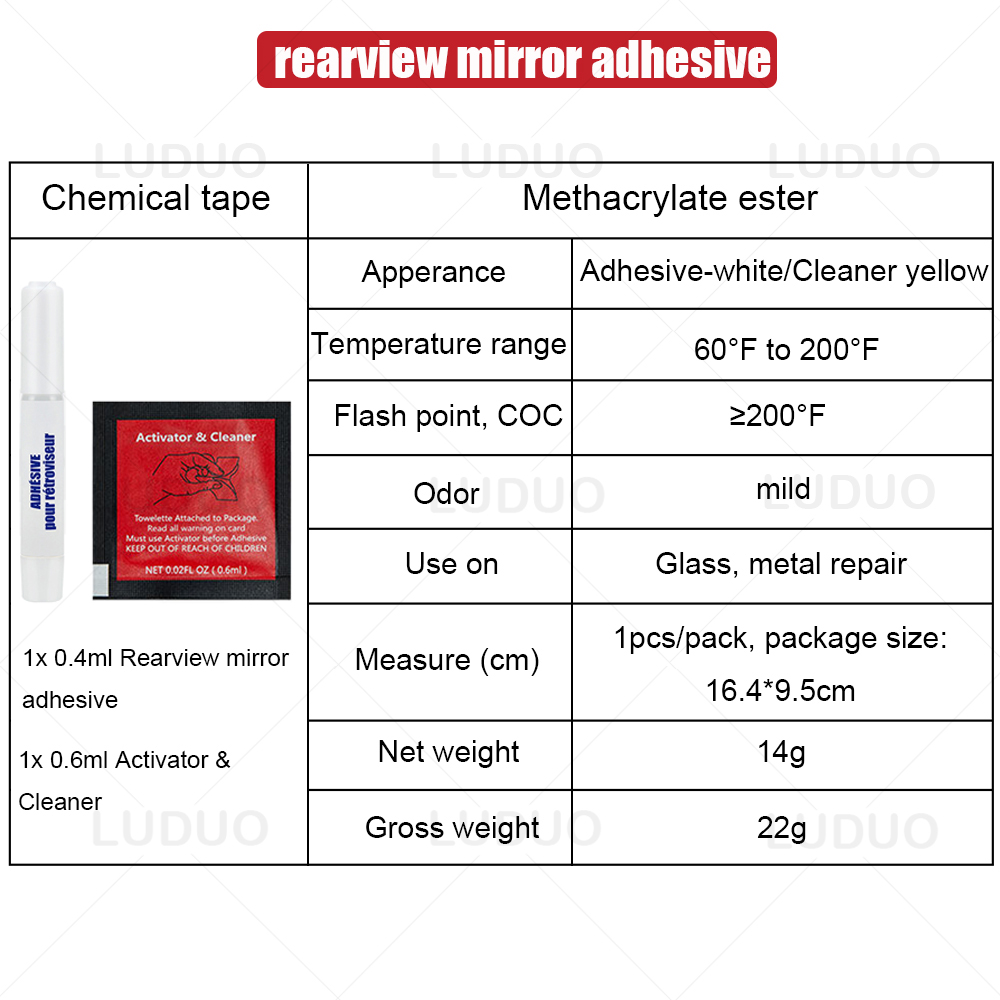 Colla adesiva per specchietto retrovisore Super colla per auto moto specchietto retrovisore adesivo forza professionale permanente per vetro