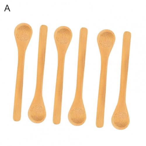 6 Stks/set Houten Lange Handvat Mini Kinderen Thuis Servies Honing Geneeskunde Lepel Melk Honing Soep Lepel Keuken Accessoires: A