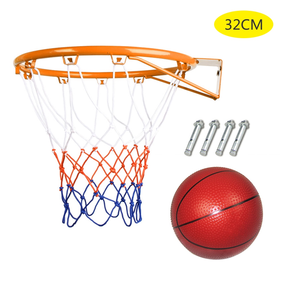 32cm Hanging Basketball Wall Mounted Goal Hoop Rim Net Sports Netting Indoor Outdoor Children's Basketball Box