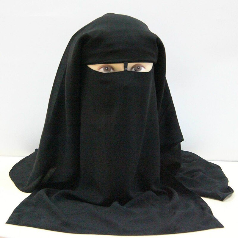 Foulard Bandana musulman, Turban islamique, 3 couches, Hijab, couleur unie, noir, couvre-chef, couvre-chef