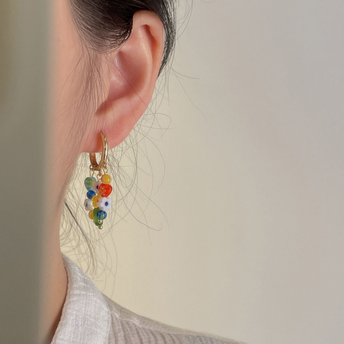 Y2k-pendientes de aro de lujo para mujer, aretes de mariposa y perlas de cristal rosa, novedad de verano, coreana, de joyería