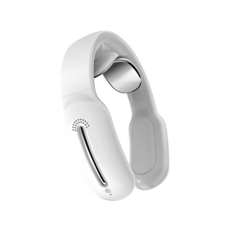 Slimme elektrische nek- en schoudermassager met lage frequentie magnetische therapie, puls, pijnverlichting, ontspanningssport, mannen en vrouwen.: Wit