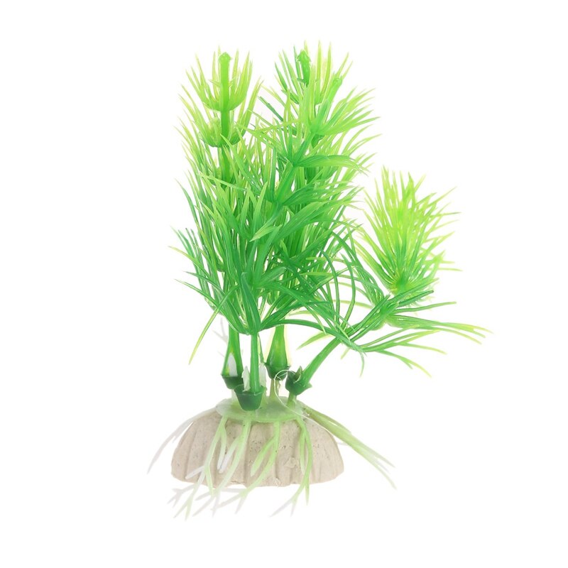 10 X Gemengde Kunstmatige Aquarium Fish Tank Water Plant Plastic Decoratie Ornament Met 12 X Kat Kraag En Bel