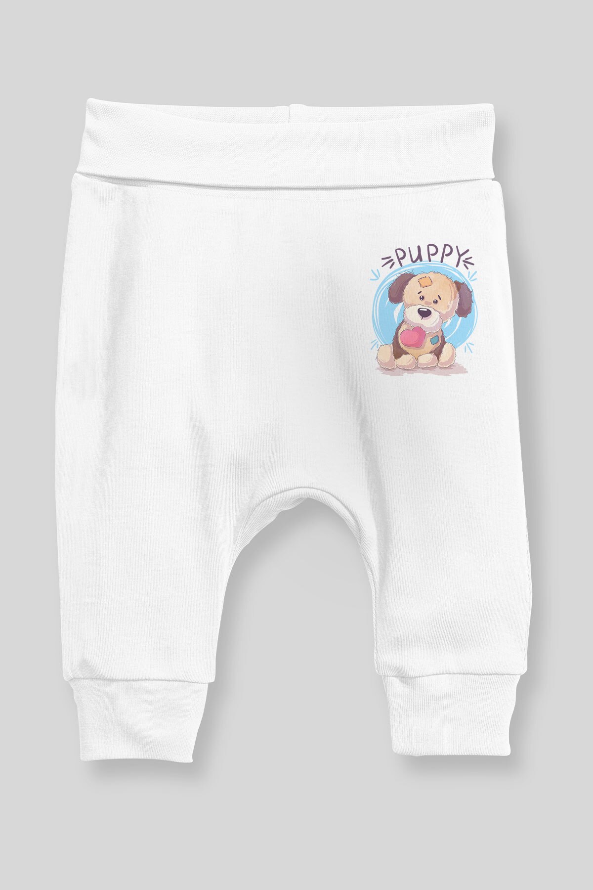 Angemiel baby sweet tiny puppy boy baby harem broek pantalon wit