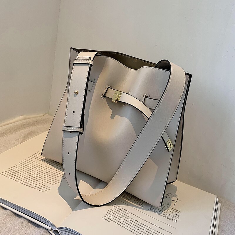 High-end stijl grote capaciteit tote bag voor vrouwen effen kleur koreaanse all-match crossbody schoudertassen 9 xb 7