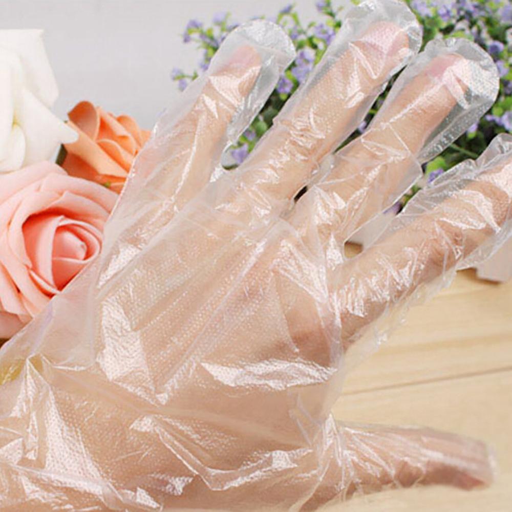 100 stuks transparante plastic wegwerphandschoenen eenmalige barbecuehandschoenen voor huishoudelijk gebruik badkamerhygiënische handschoenen voor koken en schoonmaken