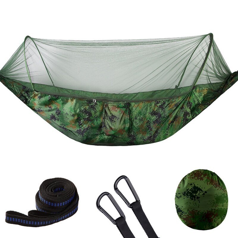Parachute Doek Automatische Quick-Opening Tent-Type Outdoor Camping Klamboe Hangmat, Lichtgewicht Nylon Parachute Hangmat: A