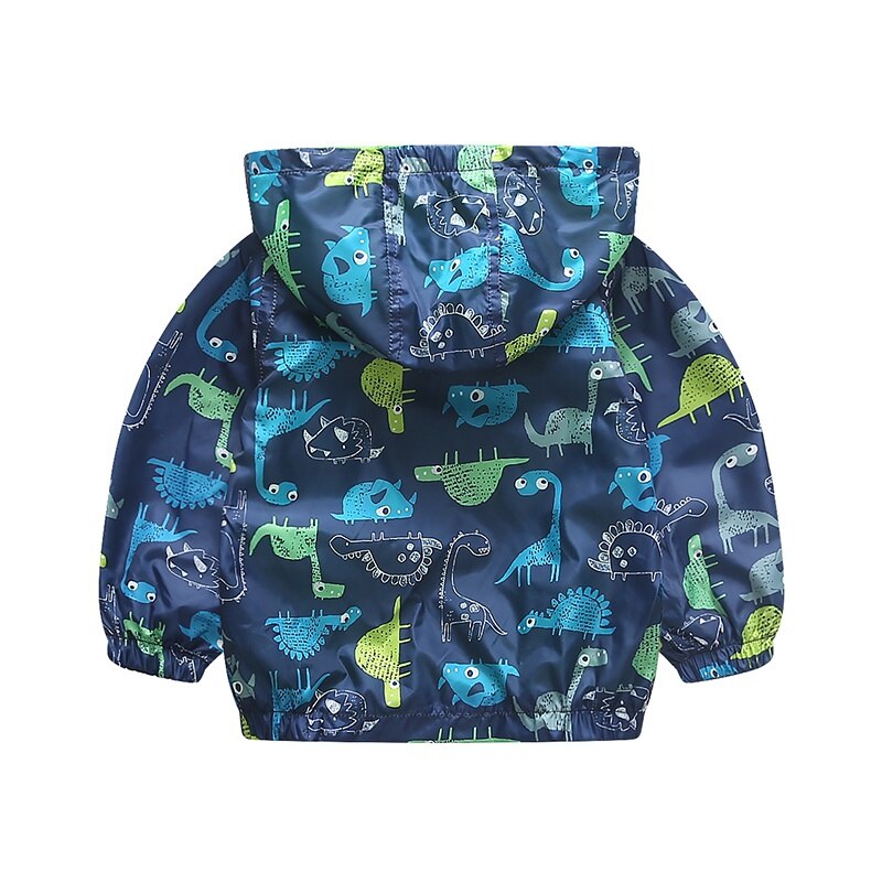 Leuke Dier Windjack Kinderen Jongens Jas Dinosaurus Baby Bovenkleding Jassen Jongens Kids Hooded Kinderen 90-120 Cm