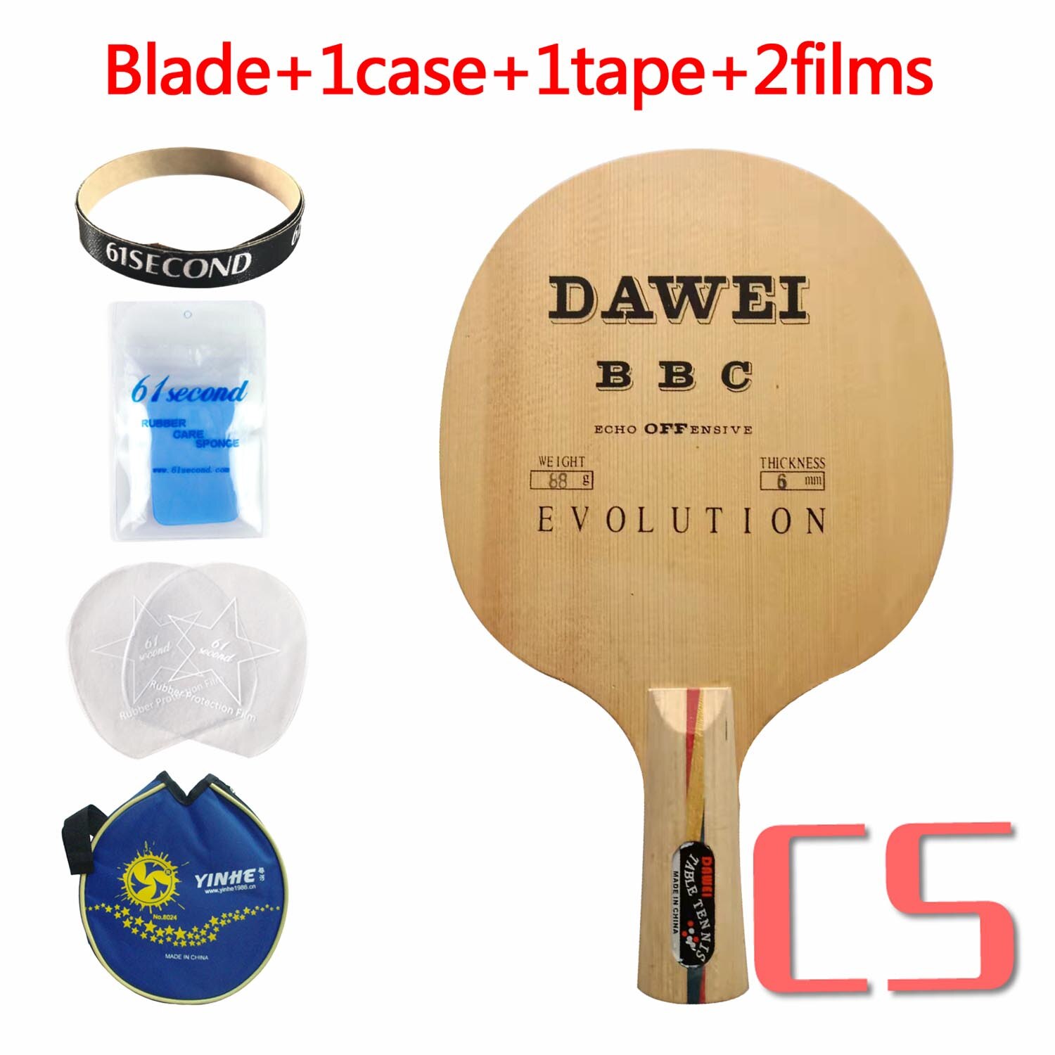 Original DAWEI BBC Table Tennis penhold short CS Table Tennis Blade PingPong Racket: CS with YLM case