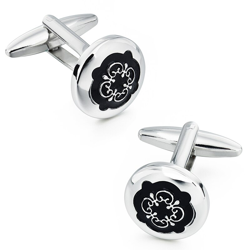 Hawson botões de punho preto tuxedo studs conjunto para homem-2 pces abotoaduras com 6 peças parafusos na caixa de presente