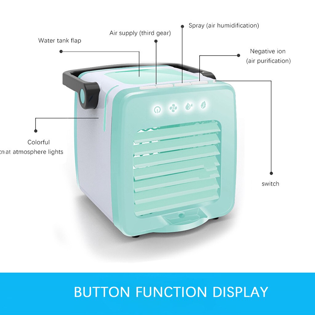 Mini Portable Air Conditioner USB Charging Portable Multifunction Air Conditioning Fan Home Refrigerator 10ml Water Tank