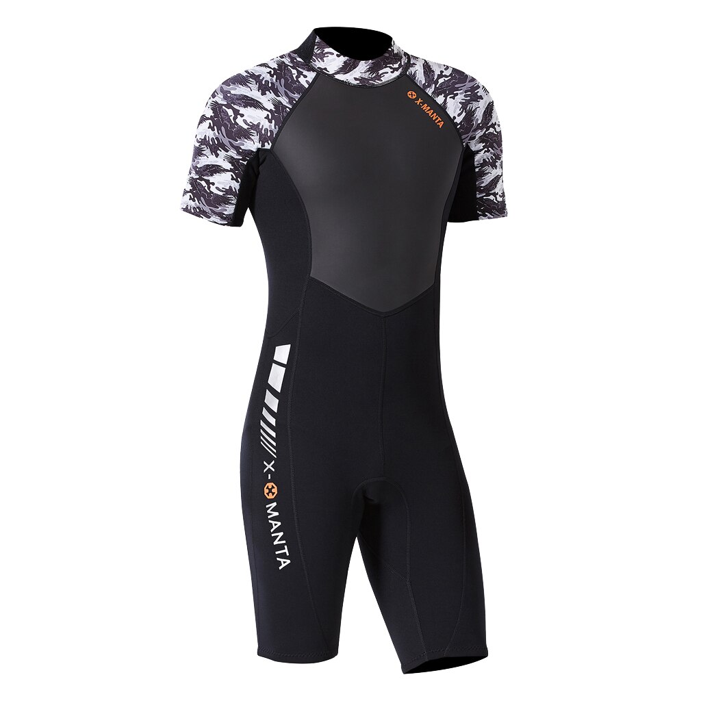 1.5MM Neoprene Men Wetsuit Black Full Body Short Sleeve Diving Surfing Swimwear with Back Zip