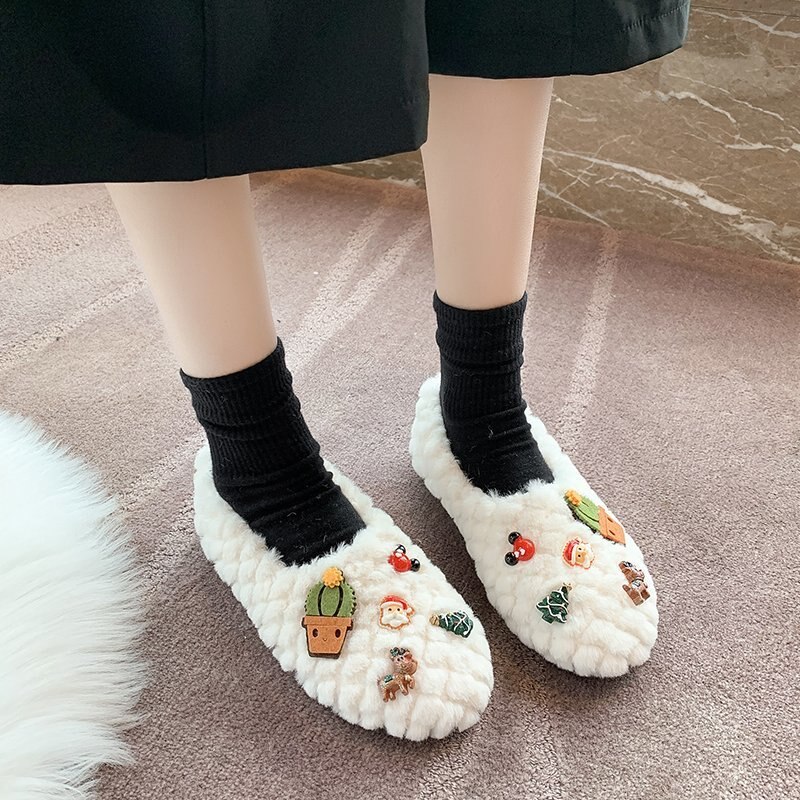 Sko kvinne komfortable og uformelle kvinnelige joggesko myke sko kvinner grunt munn kvinners mokasiner høst loafers pels