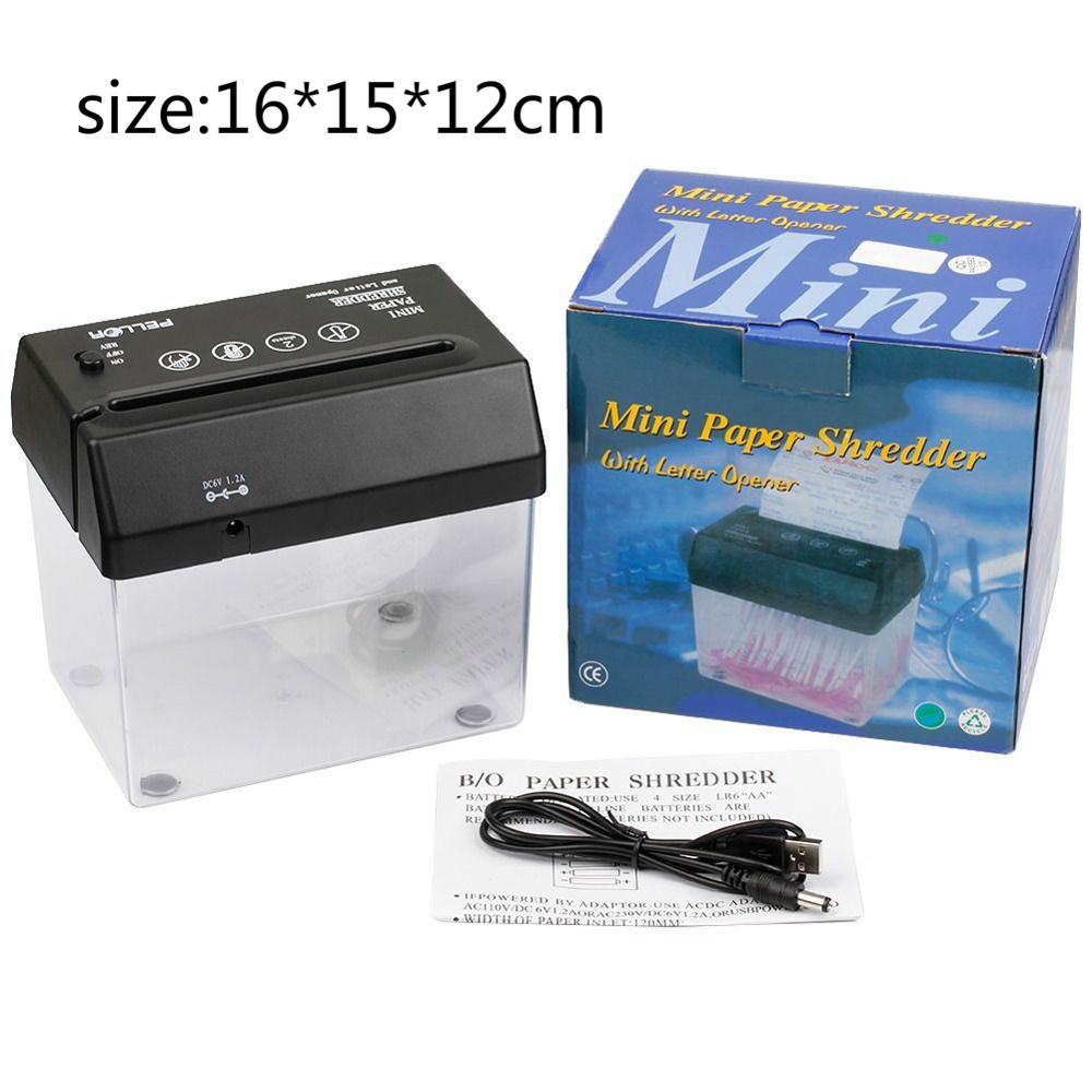 Brand Desktop A5 Or A4 Folded Paper Strip-cut Mini Small Usb Shredder & Letter Opener For Home/office No Batteries