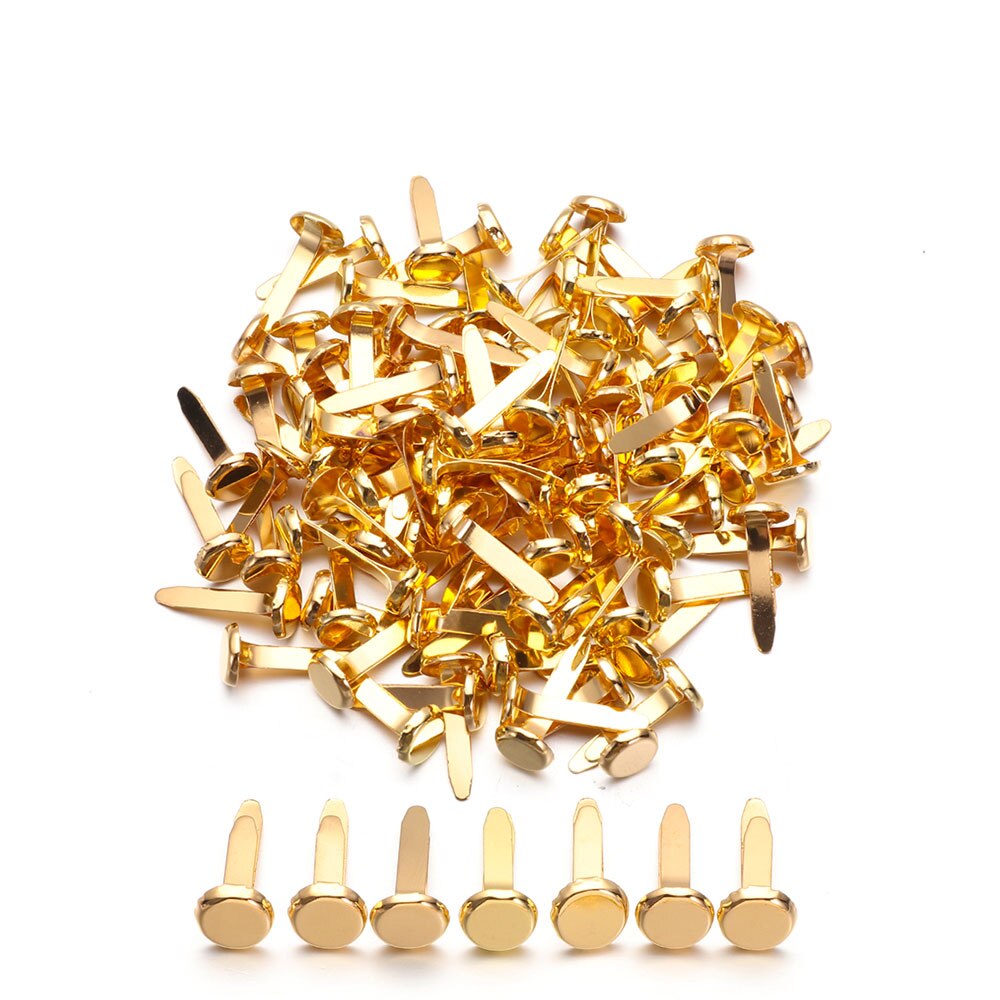 100 PCs Metal Brad Studs Spikes Scrapbook Embellishment Clasp Fastener DIY Photo Album Crafts Decoration Practical Useful: type 2
