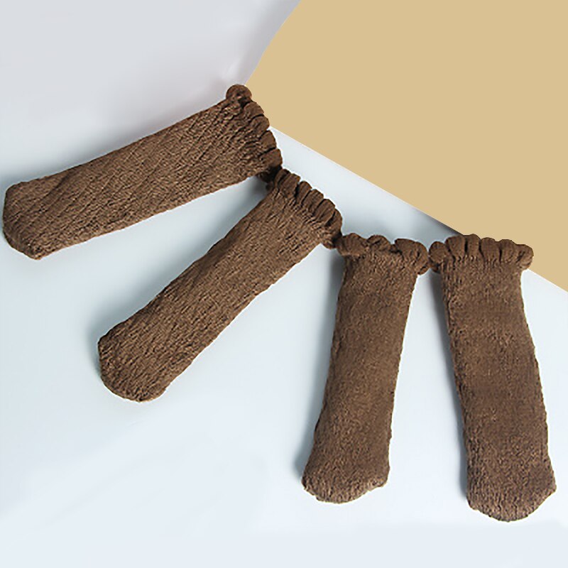 Ensemble de 4 pieds de chaise tricotés, chaussettes, modèles en Silicone, couvre-pieds de Table, Protection du sol, réduction du bruit mobile: 5