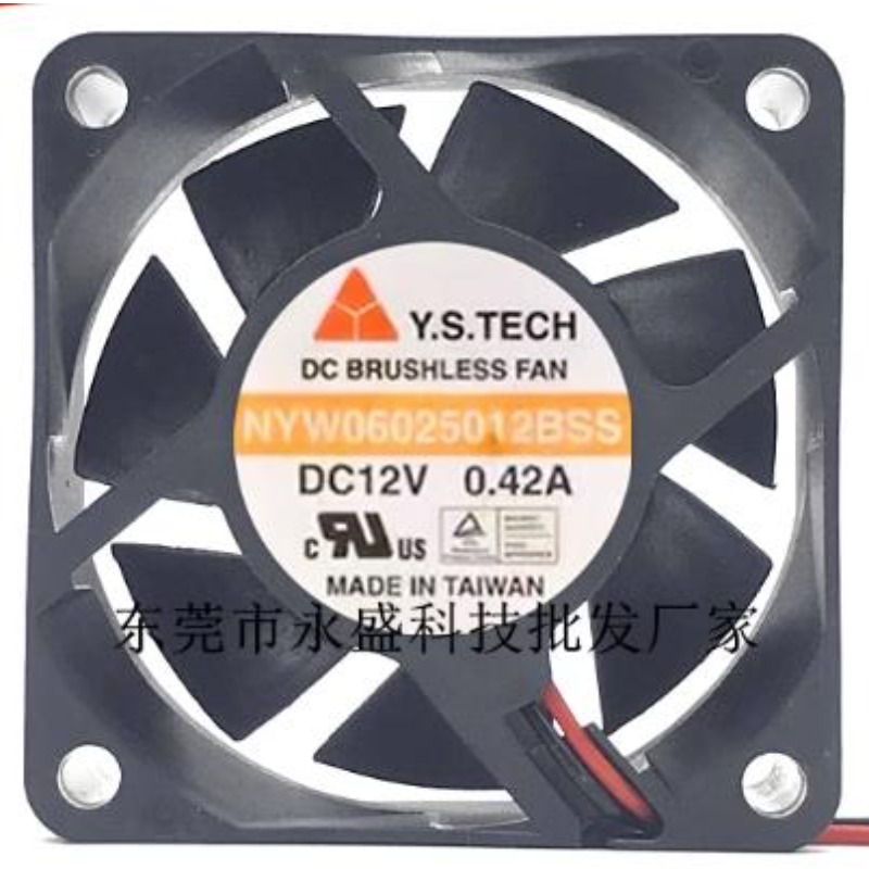 Original Cooler Fan For Y.S.TECH NYW06025012BSS 12V 0.42A 6025 6cm Cooling Fan 60x60x25mm