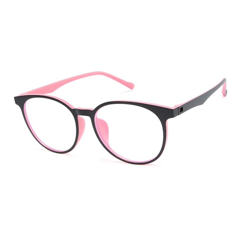Elbru TR90 lente transparente ultraligera Marco de gafas para mujeres Anti azul claro azul-ray gafas de ordenador marcos de gafas redondas