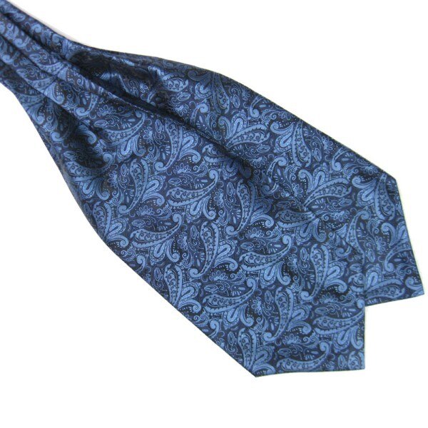 Cravate chaude Ascot cravate hommes cravate Satin auto cravate pour mariage: Bleu