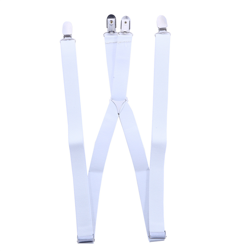 Bretelles élastiques réglables pour hommes et femmes, dos en X, 2.5CM de largeur, 4 Clips, bretelles élastiques réglables: vert militaire